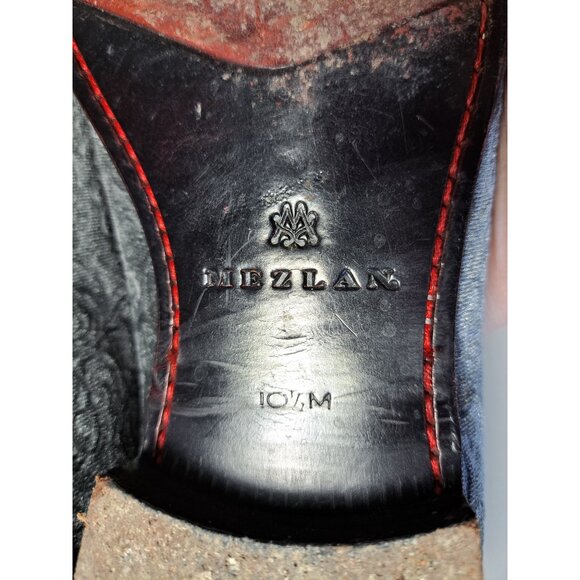 Mezlan Mens Travolta Embossed Velvet Formal Evening Shoes Gray Made Spain Size 1 - Picture 6 of 12